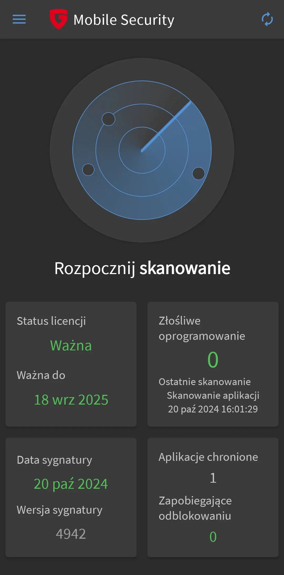G DATA Mobile Security for Android 2 LATA 4 URZĄDZENIA ODNOWIENIE - obrazek 3